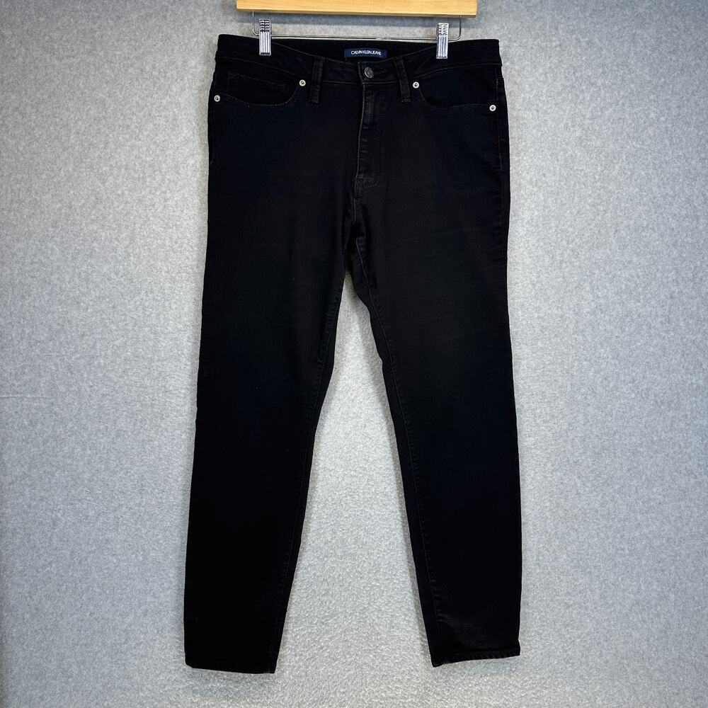 Calvin Klein Jeans Womens Size 12 Black Cotton Blend Contour Skinny Stretch